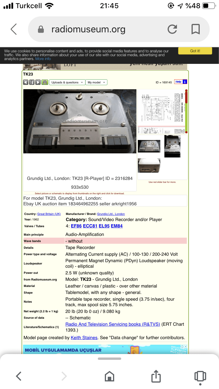 GRUNDIG MAKARALI TEYP TK 23 - Görsel 2
