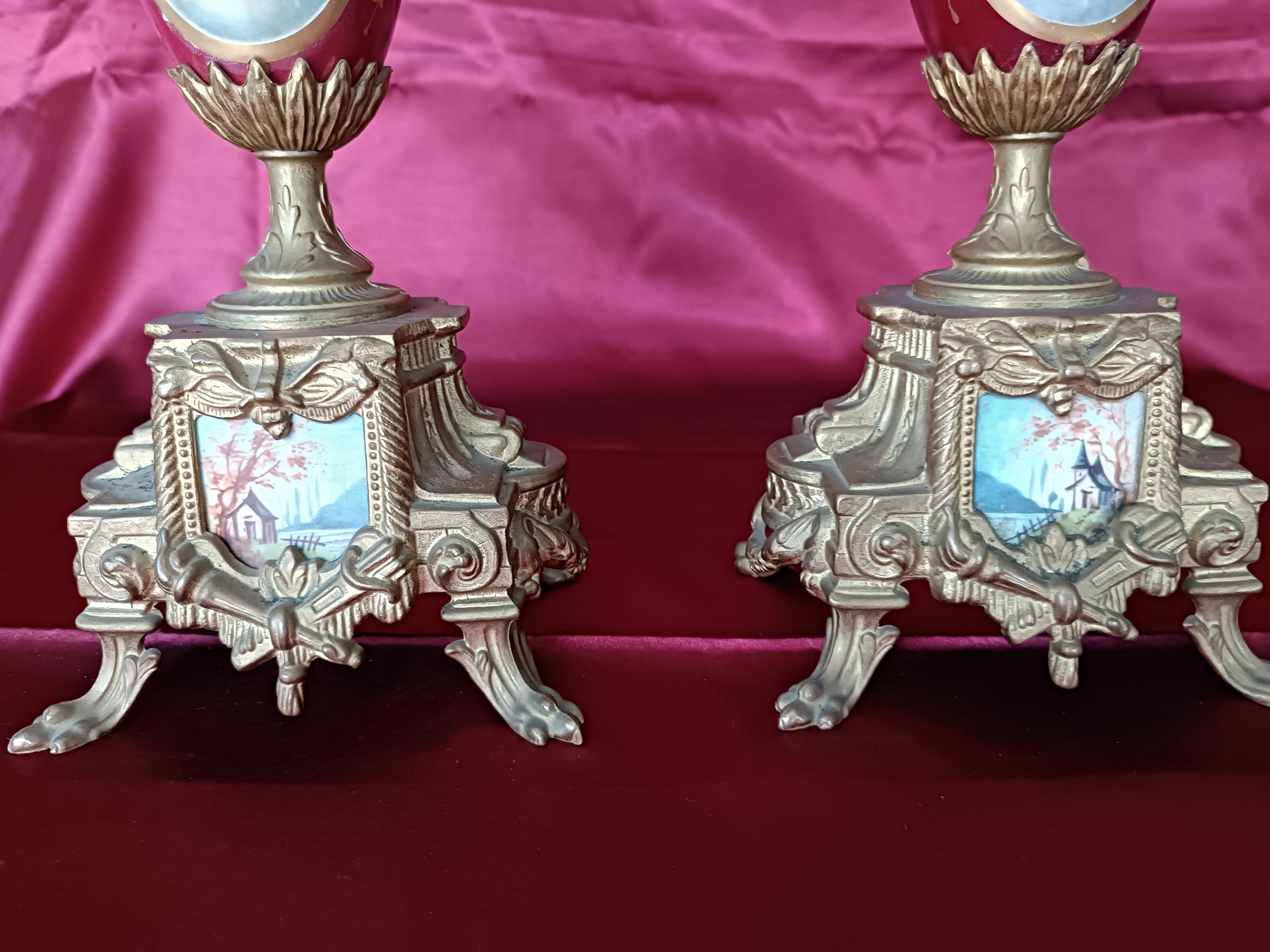 VİNTAGE BRONZ ŞÖMİNE SAATİ - Görsel 5